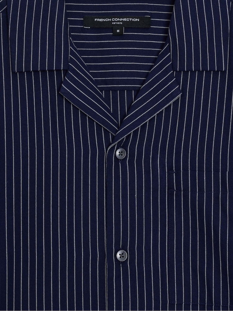 French Connection Pinstripe Button Chest Pocket Short Sleeve Shirt - Изображение 5 5