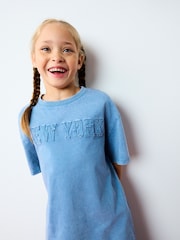 Blue Oversized New York 100% Cotton T-Shirt (3-16yrs) - Image 1 of 4