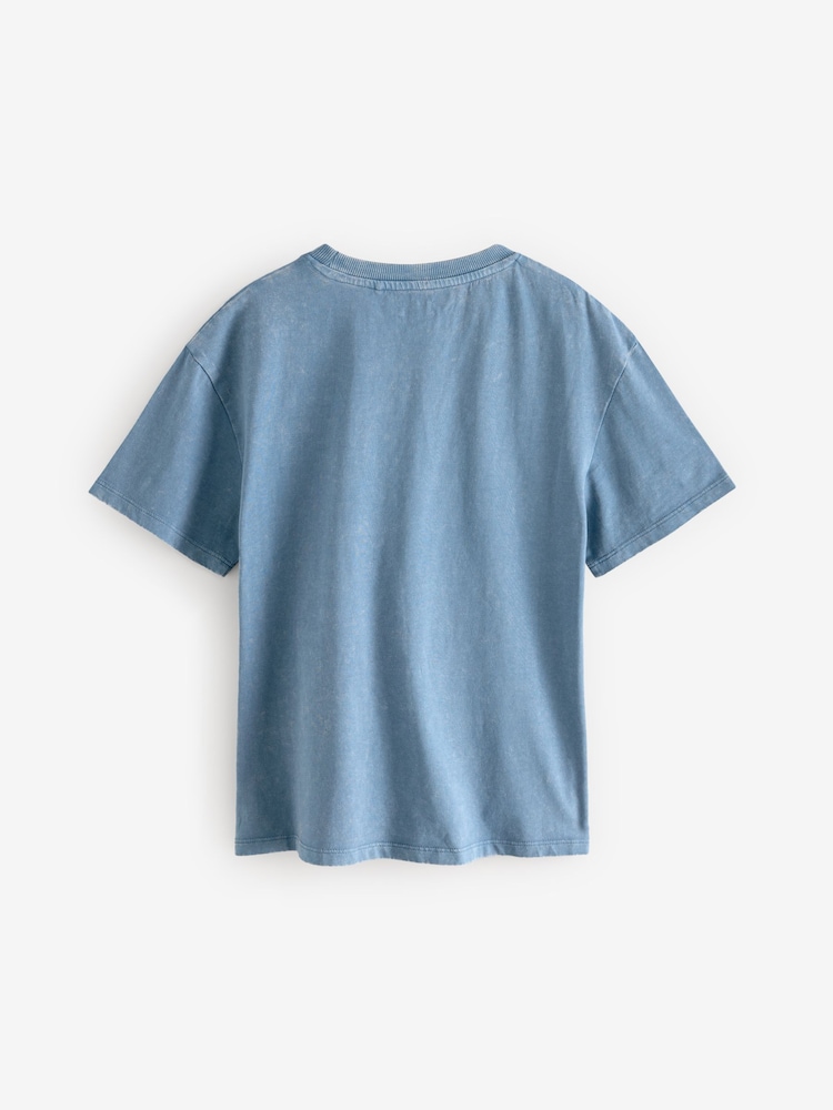 Blue Oversized New York 100% Cotton T-Shirt (3-16yrs) - Image 4 of 4
