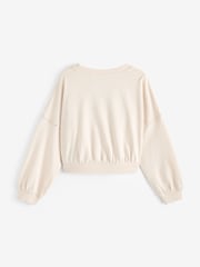 Ecru Varsity Graphic 100% Cotton Long Sleeve Sweatshirt (3-16yrs) - Image 6 of 7