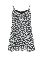 Yours Curve Black/White Mesh Cami Vest Top - Image 5 of 5