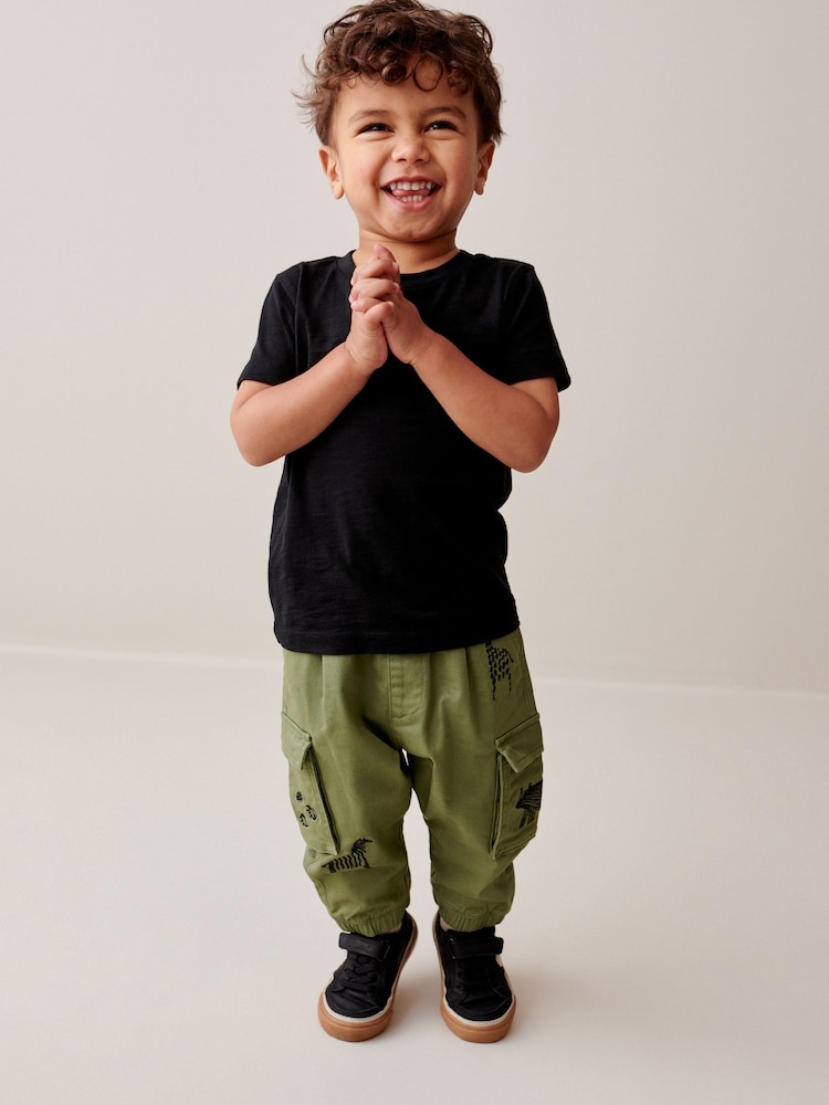 Khaki Green Animals Cargo Trousers (3mths-7yrs) - Image 2 of 7