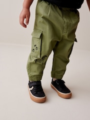 Khaki Green Animals Cargo Trousers (3mths-7yrs) - Image 4 of 7