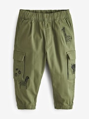 Khaki Green Animals Cargo Trousers (3mths-7yrs) - Image 5 of 7