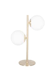Pacific White Leo Orb And Gold Metal Table Lamp - Image 3 of 4
