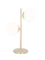 Pacific White Leo Orb And Gold Metal Table Lamp - Image 4 of 4
