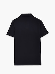 French Connection Black Knit Open Collar Short Sleeve Polo Shirt - Image 4 of 6