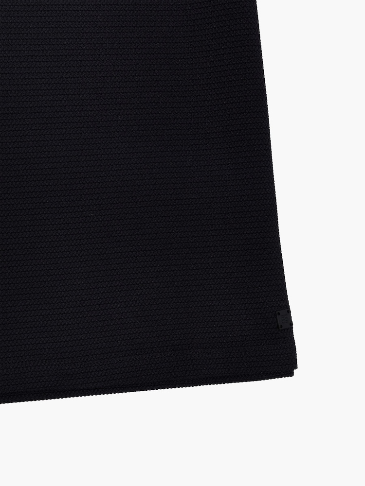 French Connection Black Knit Open Collar Short Sleeve Polo Shirt - Image 6 of 6