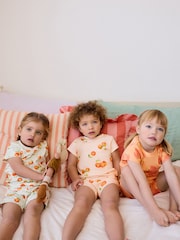 Orange/Weiss/Apricot - Kurze Schlafanzüge, 100% Baumwolle, 3-er Pack (9Monate–8Jahre) - Bild 3 von 7