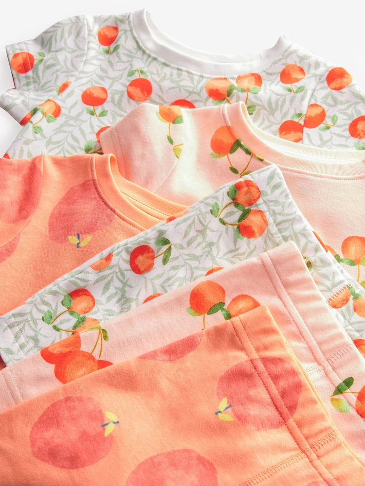 Orange/Weiss/Apricot - Kurze Schlafanzüge, 100% Baumwolle, 3-er Pack (9Monate–8Jahre) - Bild 7 von 7