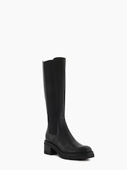Dune London Black High Leg Tesa Chelsea Boots - Image 3 of 5