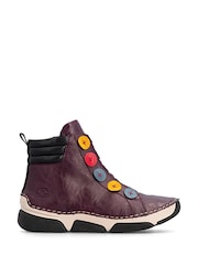 Rieker Purple Elasticated & Inside Zip Boots - Image 4 of 7