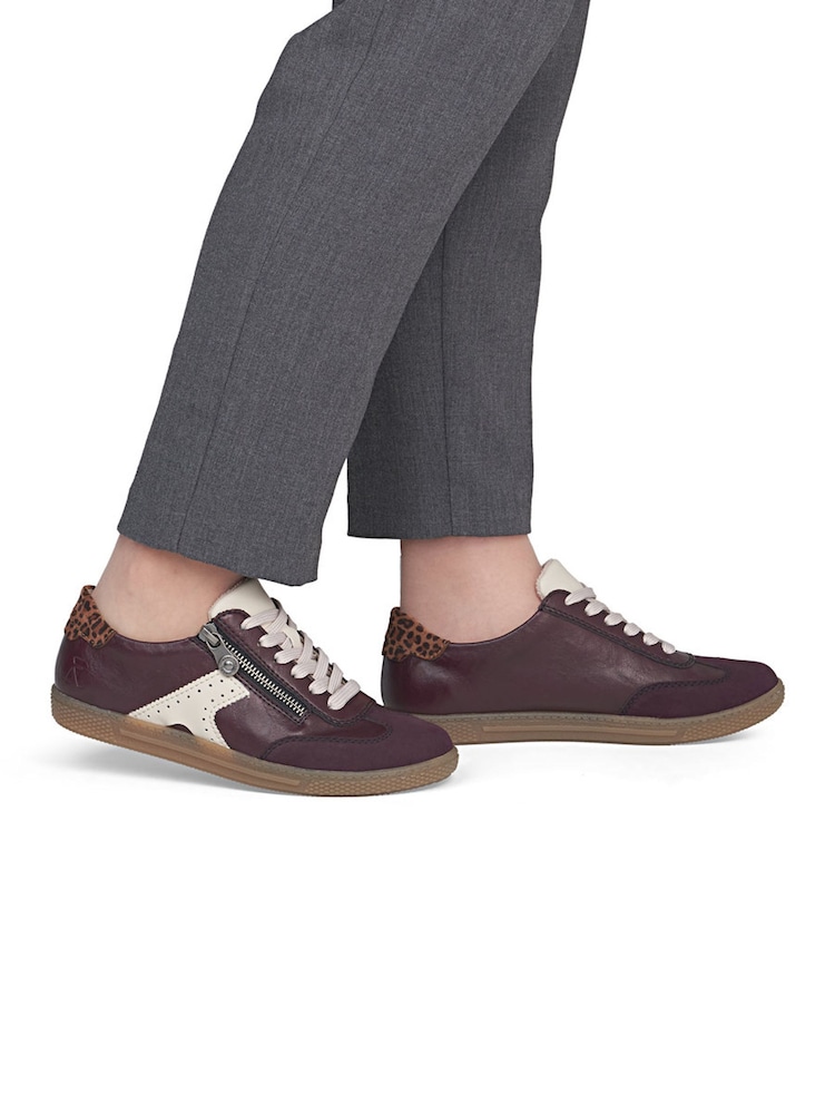 Rieker Purple Lace-Up & Zipper Trainers - Image 1 of 7 Rieker Purple Lace-Up & Zipper Trainers - Image 1 of 7