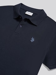 Синій - U.S. Polo Assn. Raised Horizontal Texture Pique Polo Shirt - Image 2 of 2