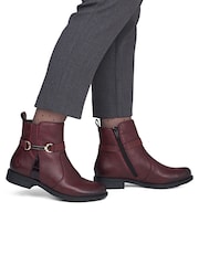 Rieker Brown Boots Inside Zip - Image 1 of 7