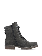 Rieker Grey Lace-up & inside Zip Boots - Image 2 of 7