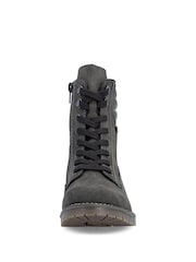 Rieker Grey Lace-up & inside Zip Boots - Image 5 of 7