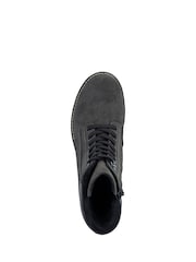 Rieker Grey Lace-up & inside Zip Boots - Image 6 of 7