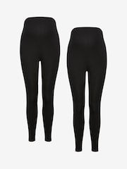 Black Maternity Essential Leggings 2 Pack - Image 1 of 3