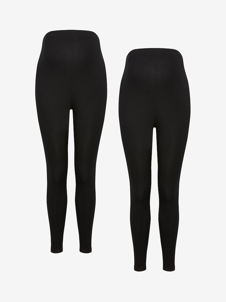 Black Maternity Essential Leggings 2 Pack - Image 1 of 3