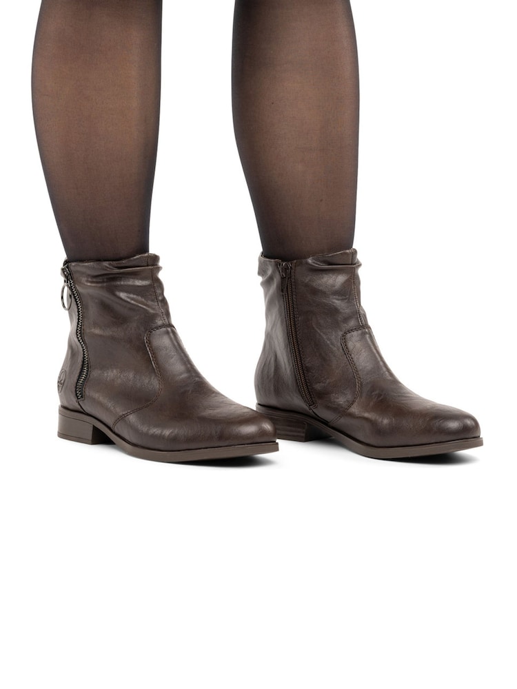 Rieker Brown Inside Zip Boots - Image 1 of 7 Rieker Brown Inside Zip Boots - Image 1 of 7