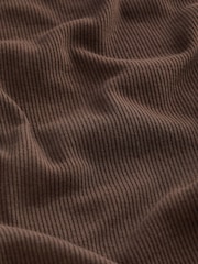Chocolate Brown Scoop Neck Long Sleeve Ribbed Midaxi Dress - Image 6 of 6