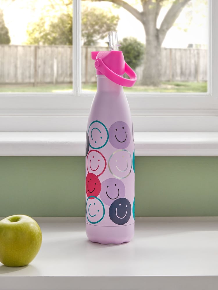 Metalen waterfles met smiley gezichten - Image 1 of 3