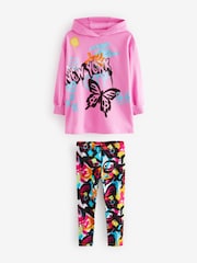 Pink Graffiti 100% Cotton Hoodie and Leggings Set (3-16yrs) - Image 4 of 5
