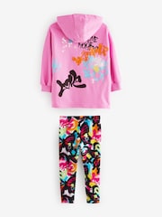 Pink Graffiti 100% Cotton Hoodie and Leggings Set (3-16yrs) - Image 5 of 5