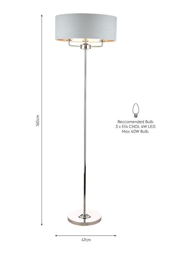 Laura Ashley Silver Sorrento Floor Lamp - Image 6 of 6