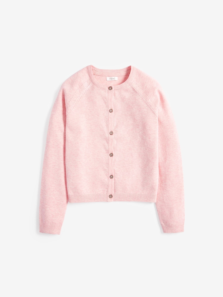 Pink Marl Button-Up Cardigan (3-16yrs) - Image 1 of 3