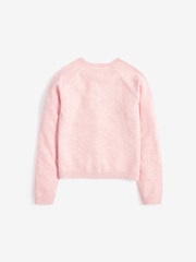 Pink Marl Button-Up Cardigan (3-16yrs) - Image 2 of 3