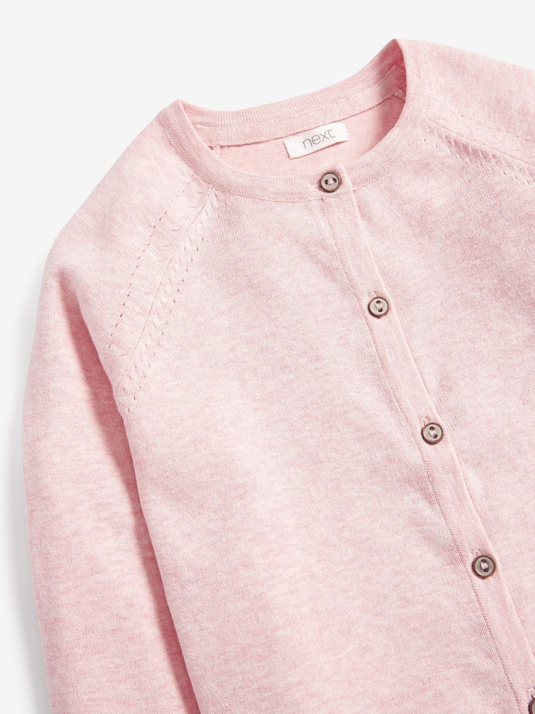Pink Marl Button-Up Cardigan (3-16yrs) - Image 3 of 3