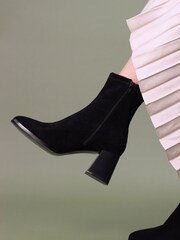 Lunar Stefan Heeled Black Ankle Boots - Image 1 of 8