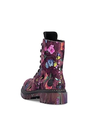 Rieker Purple Lace-up & Inside Zip Boots - Image 4 of 7