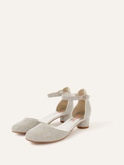 Monsoon Silver Shimmer Two Part Heels - Image 1 of 3