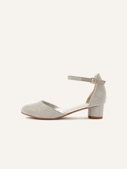 Monsoon Silver Shimmer Two Part Heels - Image 2 of 3