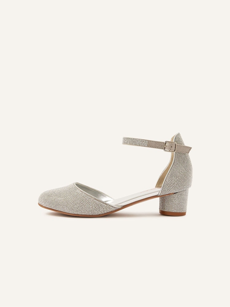 Monsoon Silver Shimmer Two Part Heels - Image 2 of 3