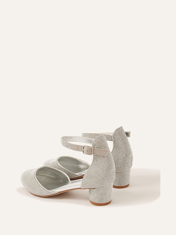 Monsoon Silver Shimmer Two Part Heels - Image 3 of 3
