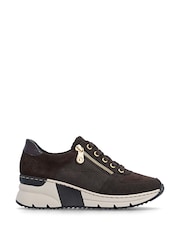 Rieker Brown Lace-Up & Zipper Trainers - Image 2 of 7