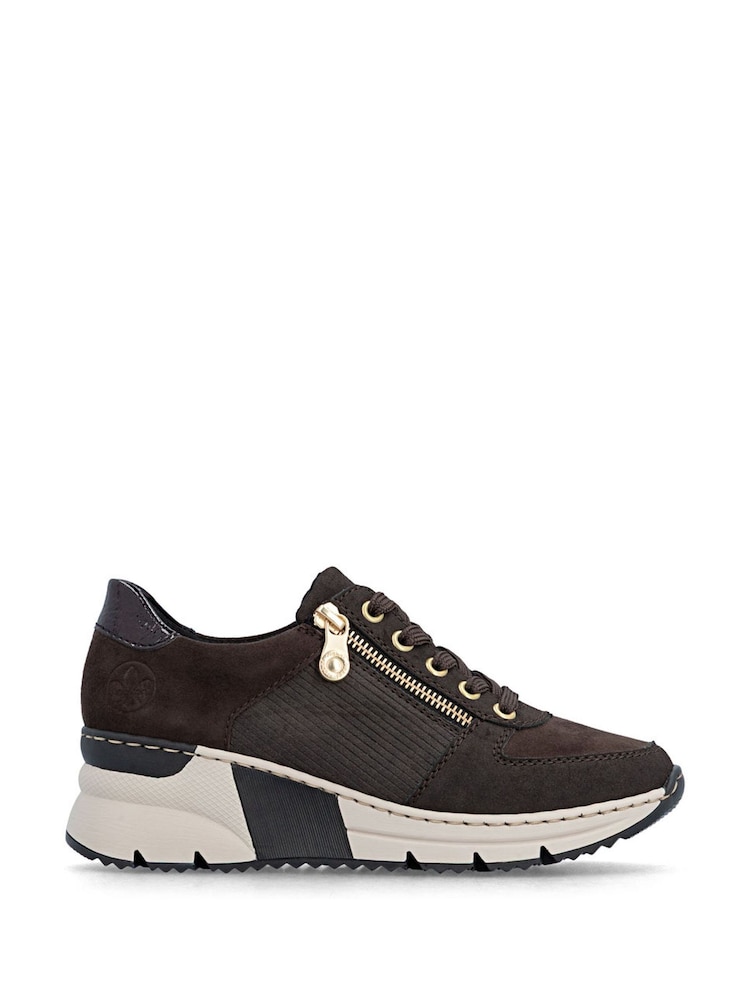 Rieker Brown Lace-Up & Zipper Trainers - Image 2 of 7 Rieker Brown Lace-Up & Zipper Trainers - Image 2 of 7