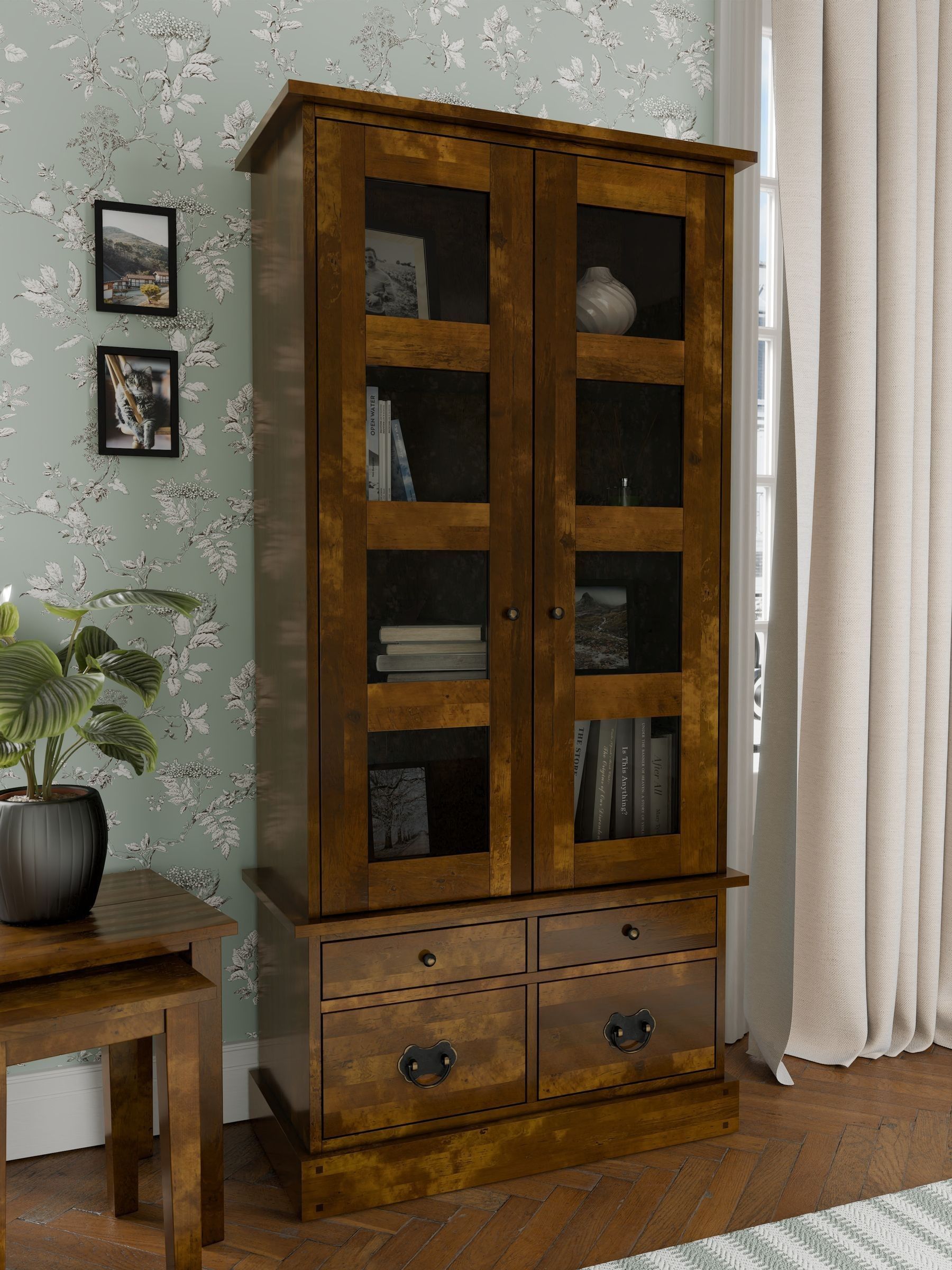 Buy Laura Ashley Dark Chestnut Garrat 2 Door 4 Drawer Display Unit