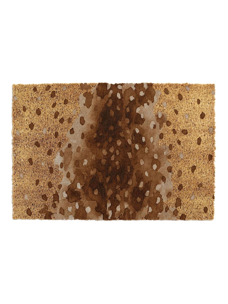 Artsy Mats Brown Deer Print Coir Doormat - Image 13 of 13
