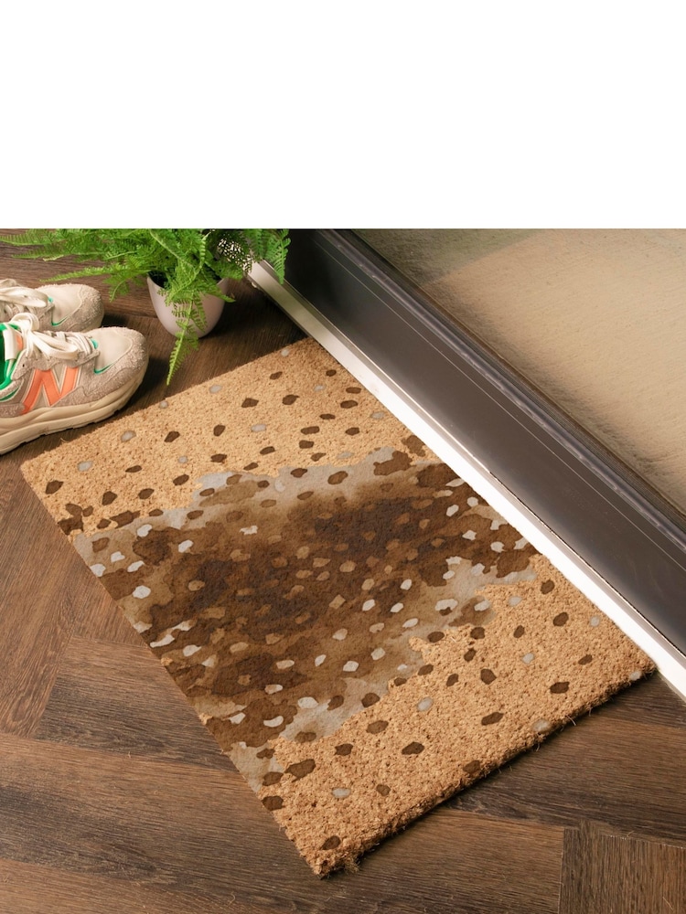 Artsy Mats Brown Deer Print Coir Doormat - Image 2 of 13