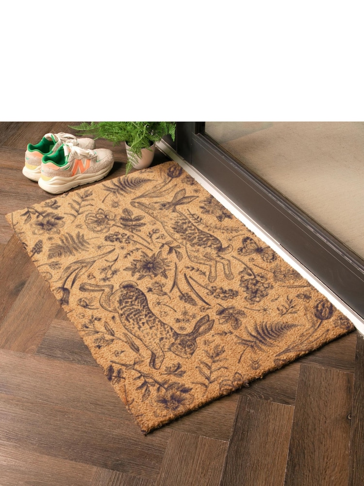 Artsy Mats Brown Hare Print Coir Doormat - Image 2 of 12 Artsy Mats Brown Hare Print Coir Doormat - Image 2 of 12