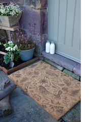 Artsy Mats Brown Hare Print Coir Doormat - Image 3 of 12
