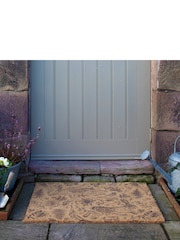Artsy Mats Brown Hare Print Coir Doormat - Image 4 of 12