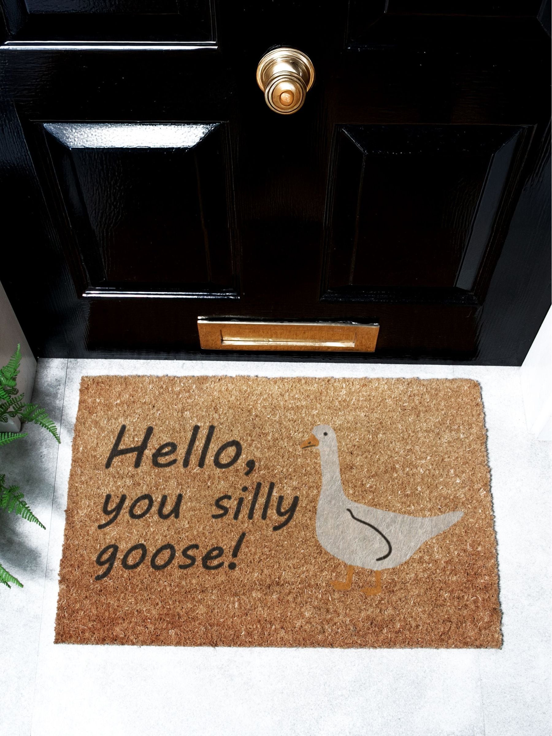 Artsy Mats Brown Silly Goose Coir Doormat