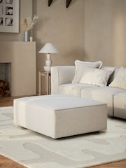 Tweedy Plain Light Natural Single Foostool Alba Modular Sofa - Image 1 of 9