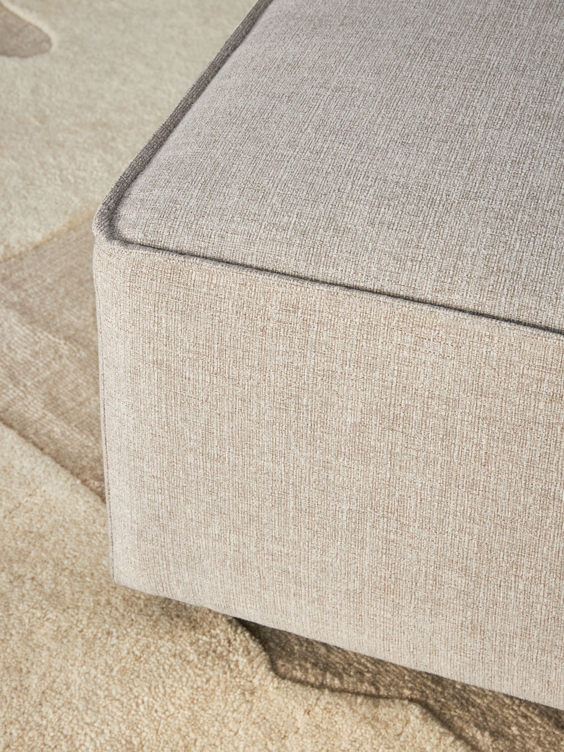 Buy Tweedy Plain Light Natural Single Foostool Alba Modular Sofa from the Next UK online shop
